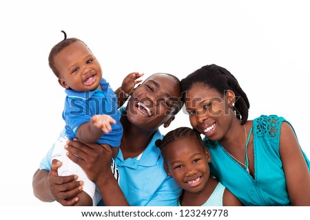 happy african family isolated on white happy african family isolated on white