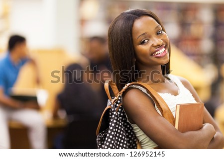 Beautiful Female African American University Student Portrait
