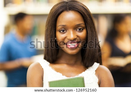cute female african american college student closeup portrait