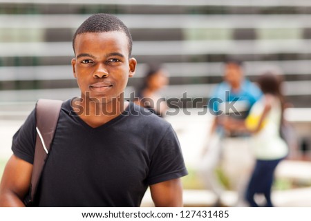 african college boy outdoors
