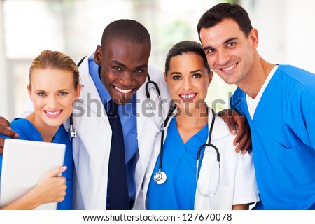 group of professional medical team closeup
