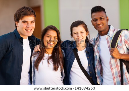 Group Of Cheerful High School Students Portrait