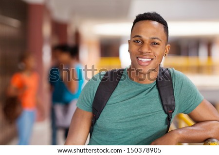 Handsome Male African American College Student
