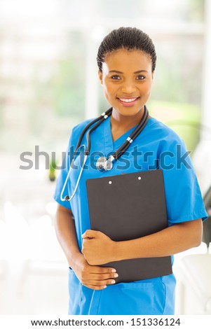 beautiful female african american medical professional in office