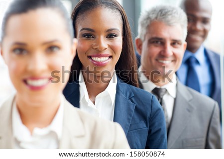 Group Of Modern Multiracial Business People In A Row