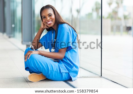portrait of afro american healthcare worker at hospital