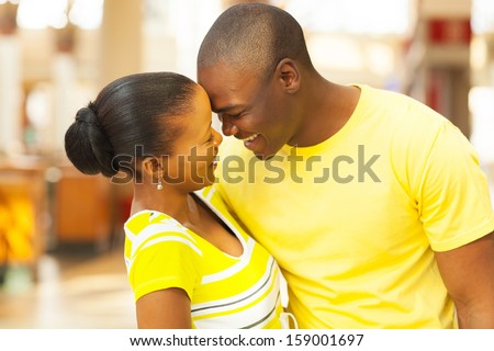 portrait of african american couple flirting
