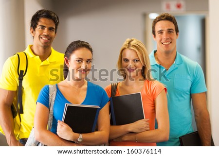 group of young university student on campus