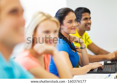 group of uni students in class