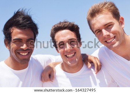group of handsome guys outdoors