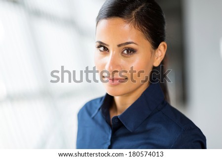 close up portrait of cute female corporate worker