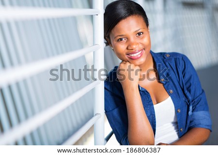 happy african woman close up portrait