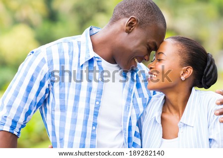 cute young african couple in love