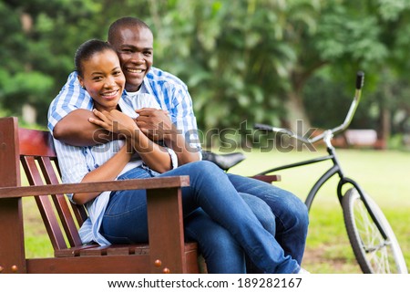portrait of loving afro american couple outdoors
