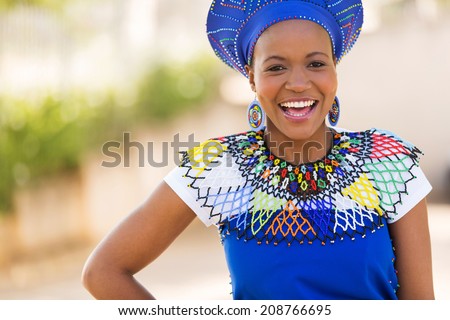 happy young african zulu woman laughing