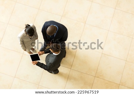 above view of professional business people having meeting