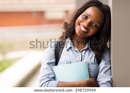 female college student closeup portrait