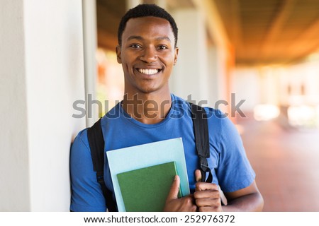 handsome african male university student portrait