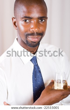 african business man with wine
