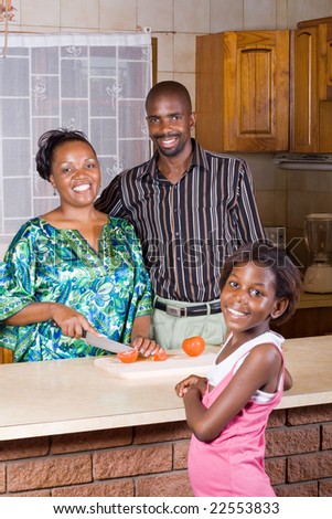 happy african family at home