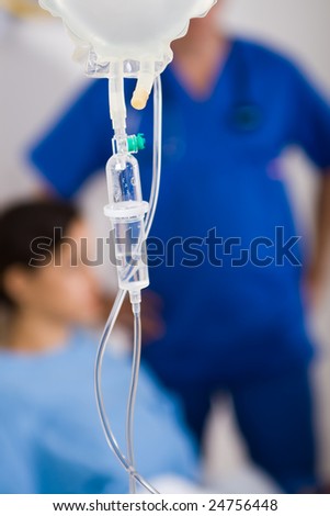 I.V drips in hospital ward