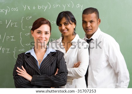 group of young school teachers in classroom