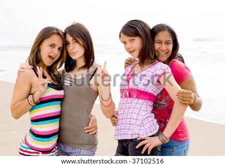 stock photo teen beach girls