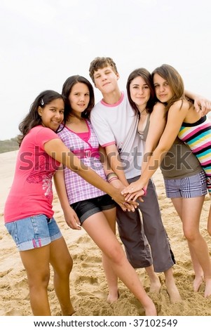 group of young teens