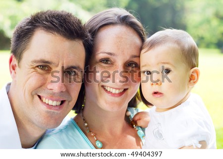 portrait of young happy family