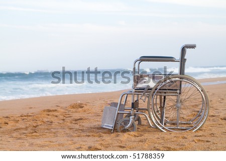 wheelchair on beach