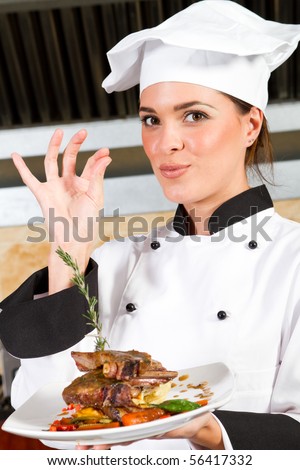 Female In Kitchen