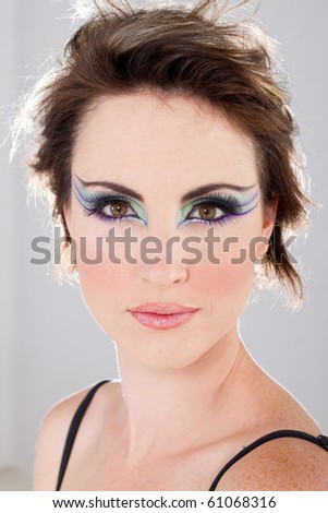 beautiful young woman with makeup, studio shot