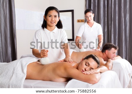 Thai spa herbal massage