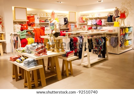 interior view of children\'s clothing store