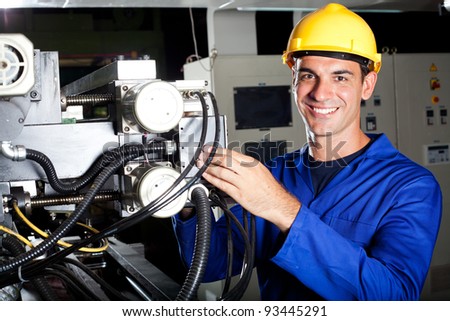 modern industrial machine operator at work