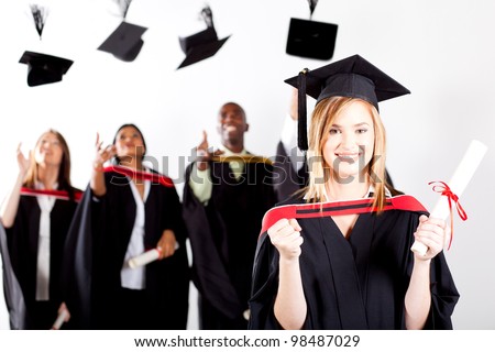 Graduates Throwing Caps