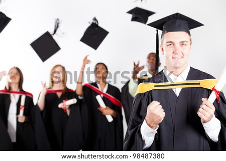 graduate throwing cap