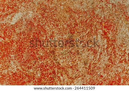 The grunge red cement floor background