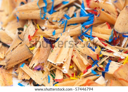 sawdust from pencils isolated on a white background. studio. picture.