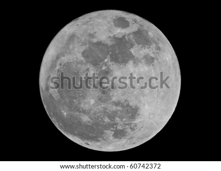 Full moon closeup showing the details of the lunar surface
