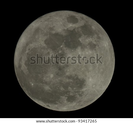 Full moon closeup showing the details of the lunar surface