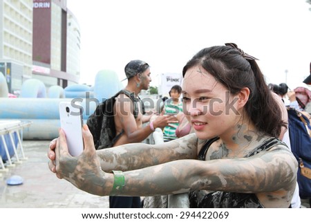 BORYONG KOREA - July 20 : Boryeong Mud Festival at Daecheon beach, South Korea on July 20,2014