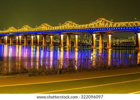 Bridge Han river in Seoul,Korea