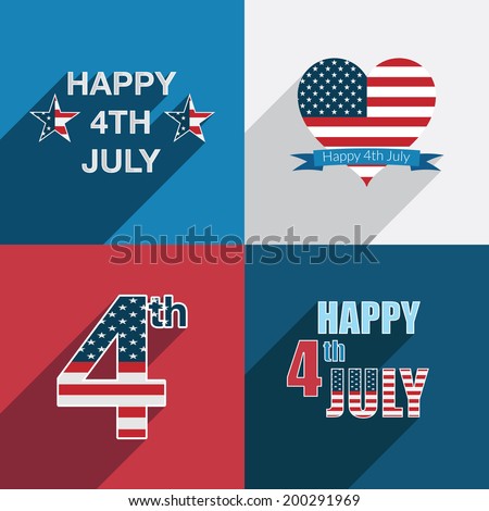 fourth of july usa holiday decorations in red, white and blue