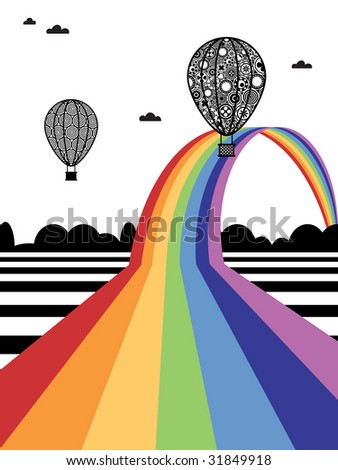 Black And White Balloons. stock vector : lack and white