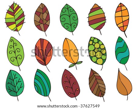 drawn leaves