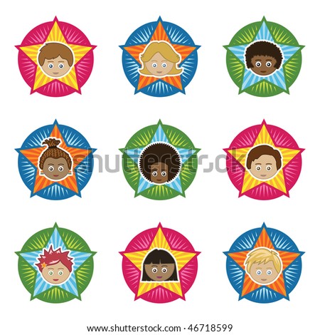 star badges with kids