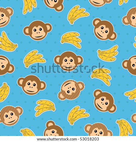 banana wallpaper. monkey and anana seamless