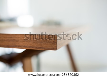 Classic beautiful abstract Dark brown wooden edge and under dining table