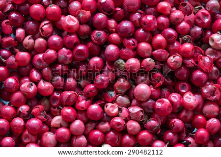 close up selection of rose pepper